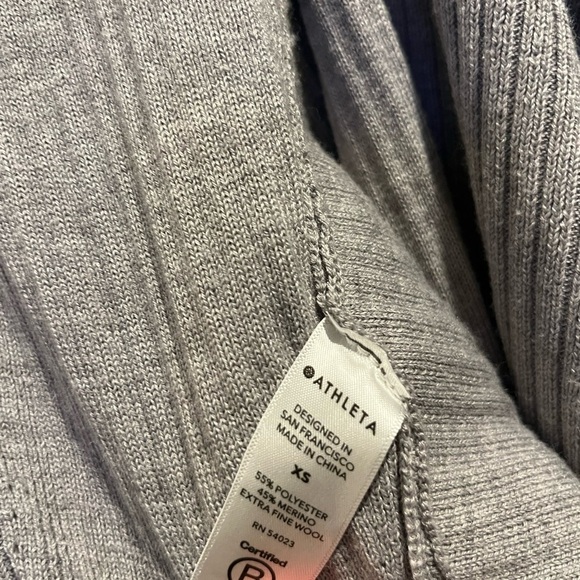 Athleta Gray Women's Merino Wool Open Front Sweater - Picture 4 of 5